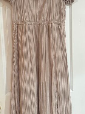 Pleated Taupe Women's Dress